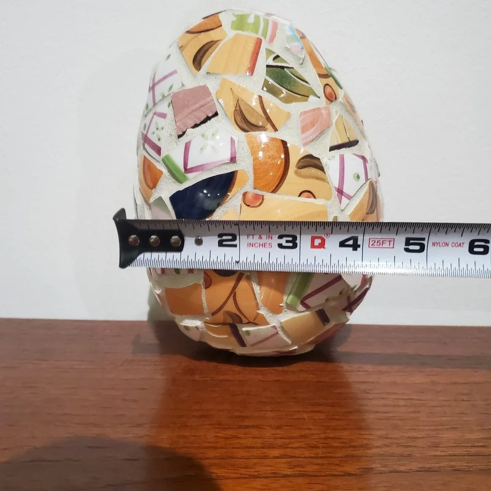 Mosaic tile egg shaped holiday home decor, spring, easter, 7